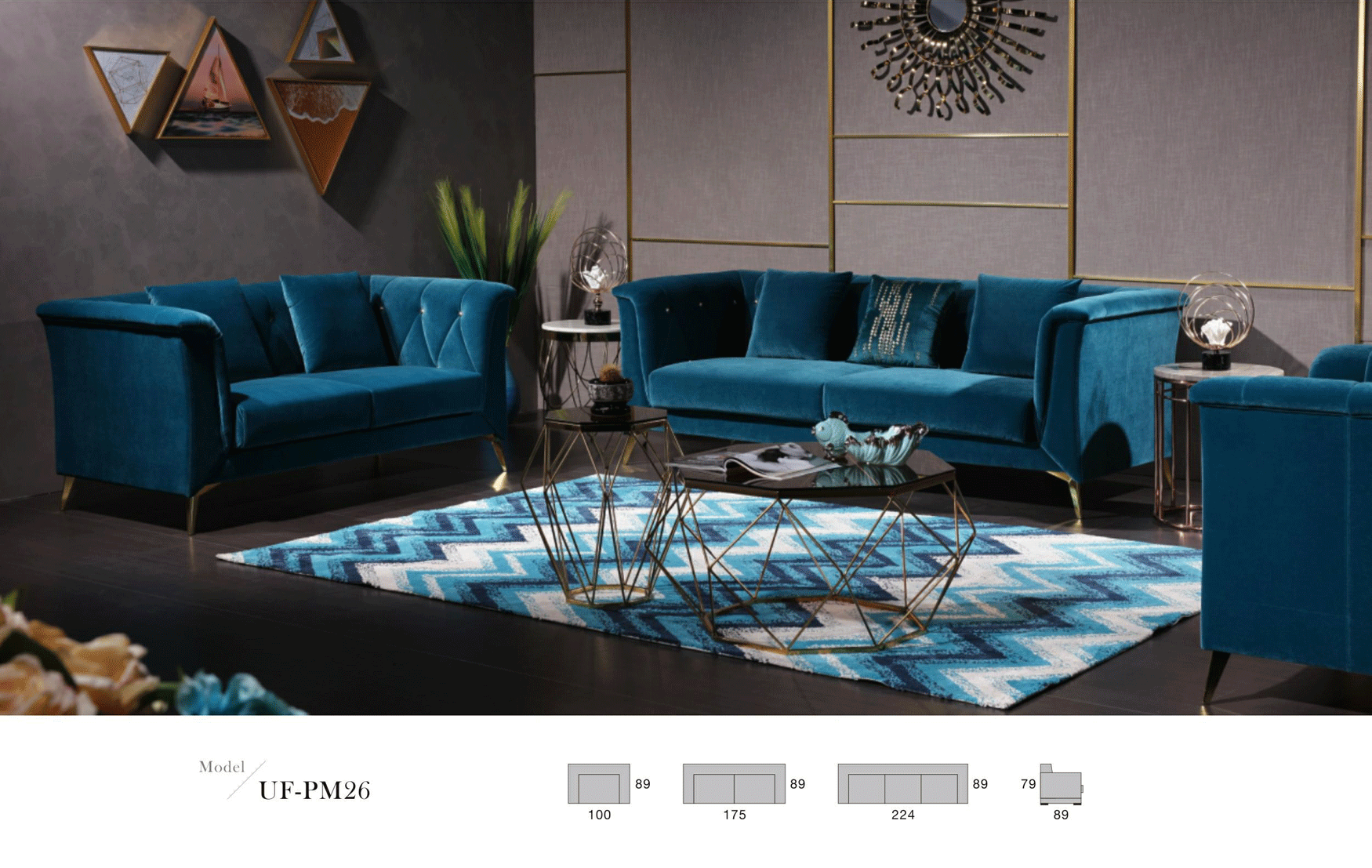 Clearance Living Room PM26 LIVING ROOM SET FABRIC