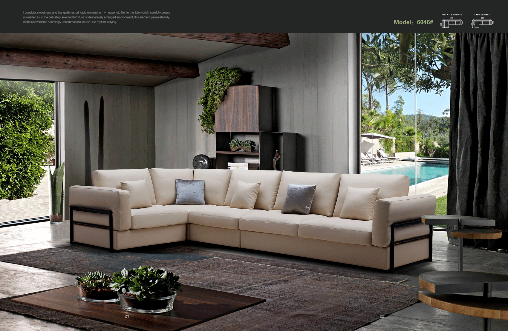Living Room Furniture Sectionals with Sleepers 6046 Sectional