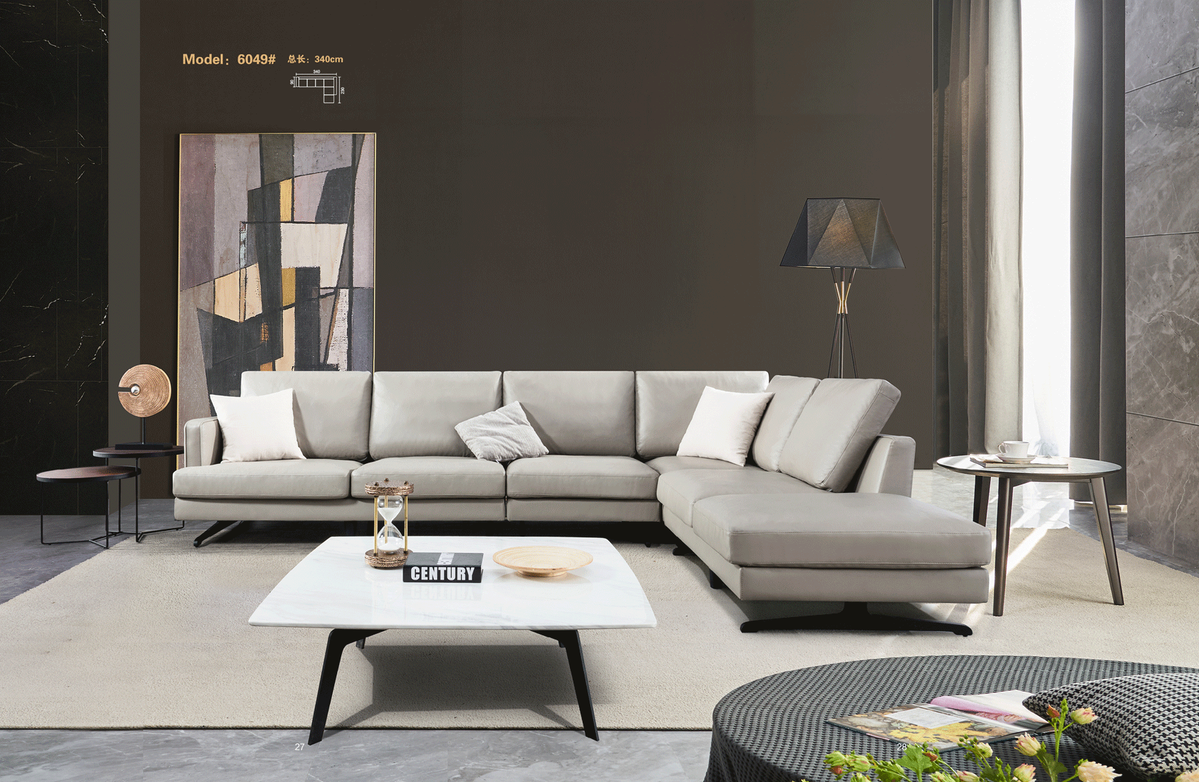 Brands Status Modern Collections, Italy 6049 Sectional