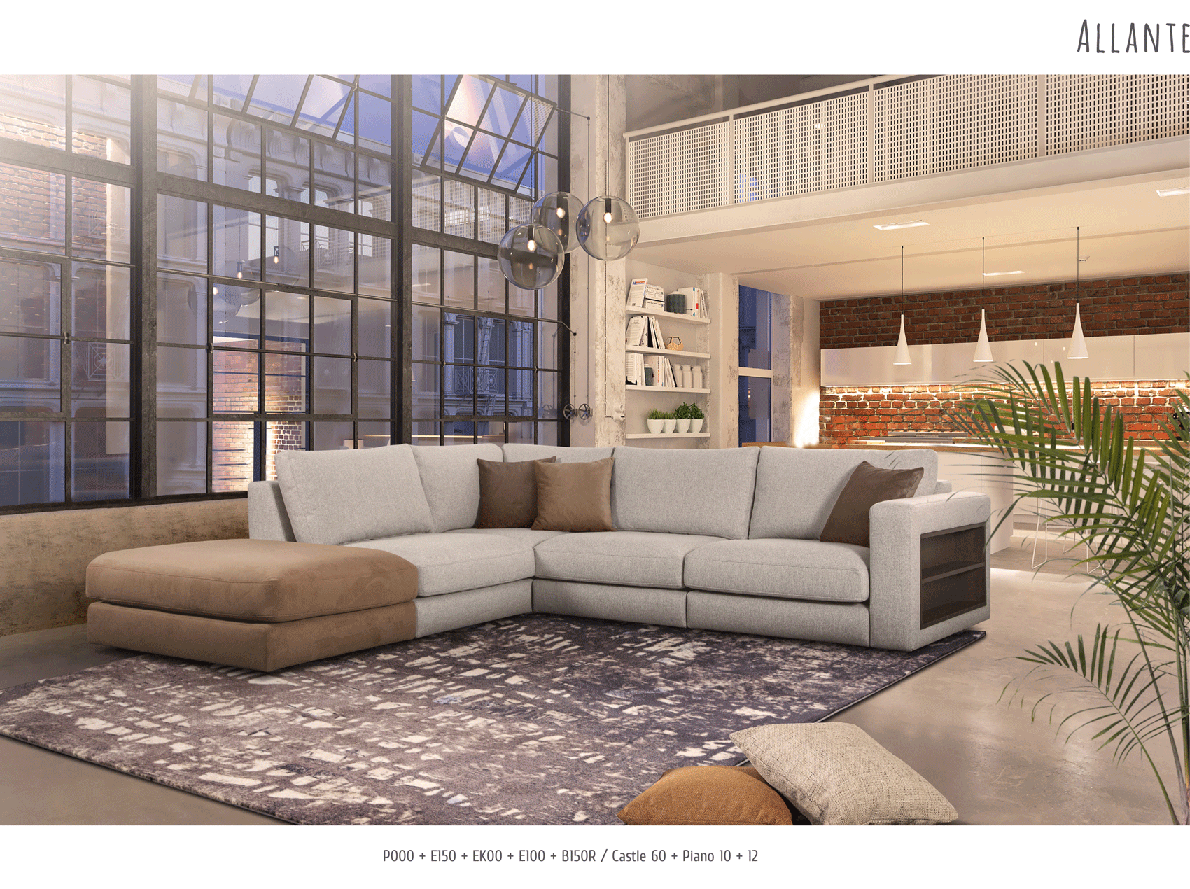 Living Room Furniture Reclining and Sliding Seats Sets Allante Sectional