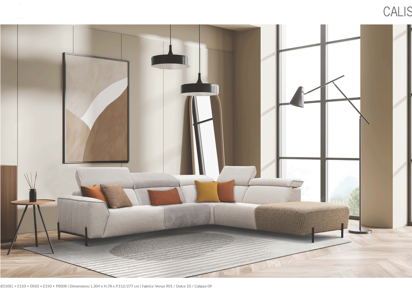 Living Room Furniture Reclining and Sliding Seats Sets Calis Sectional