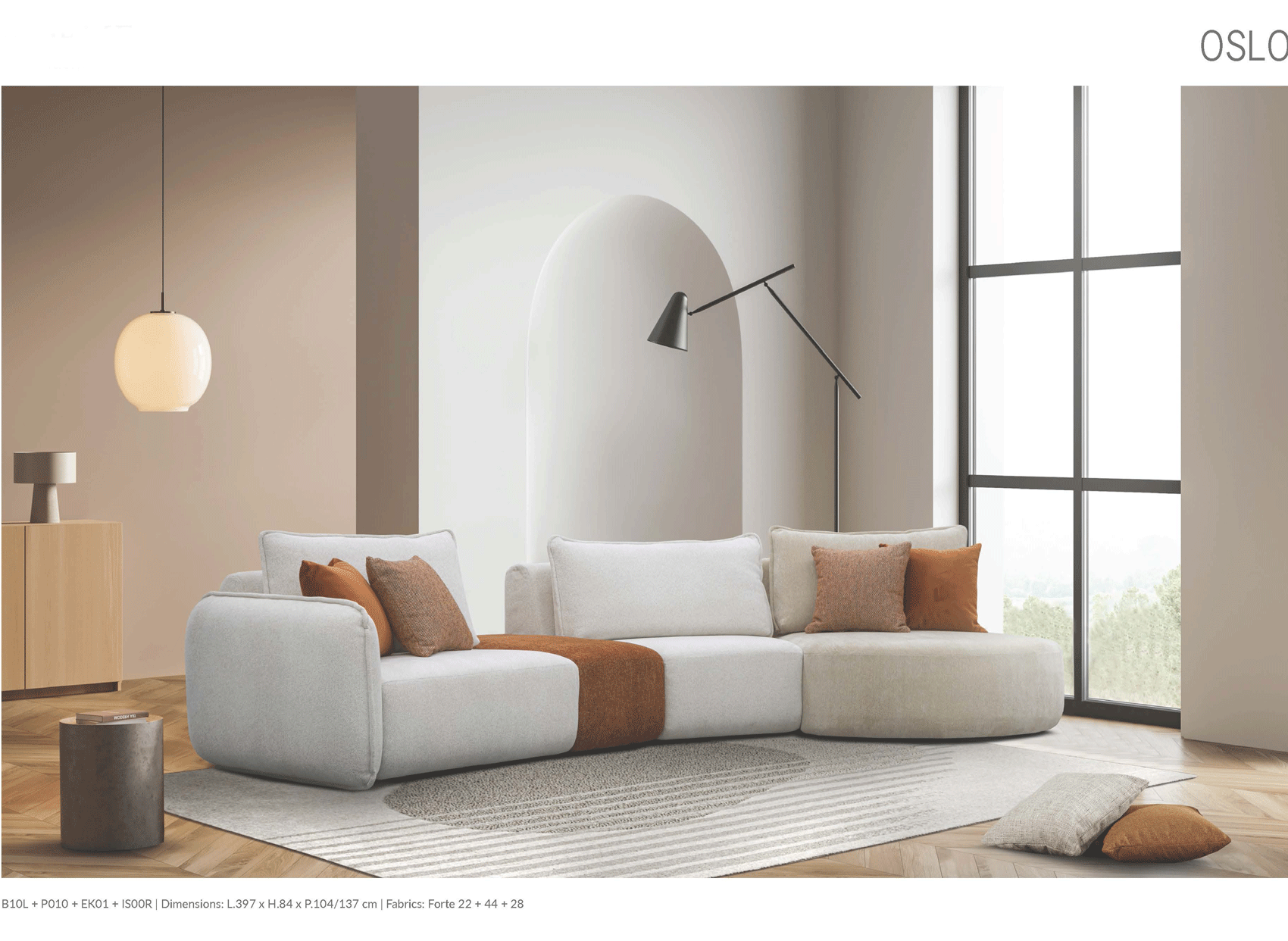 Living Room Furniture Coffee and End Tables Oslo Sectional