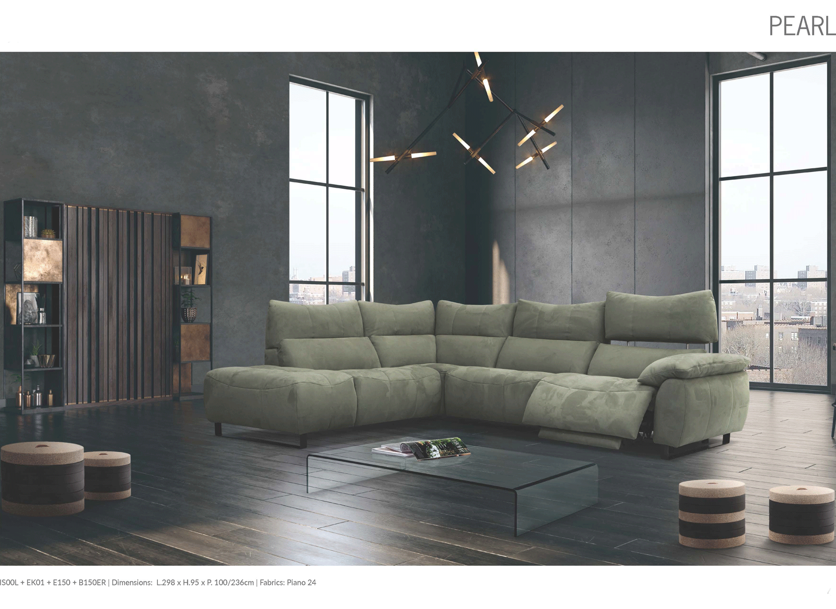 Living Room Furniture Reclining and Sliding Seats Sets Pearl Sectional