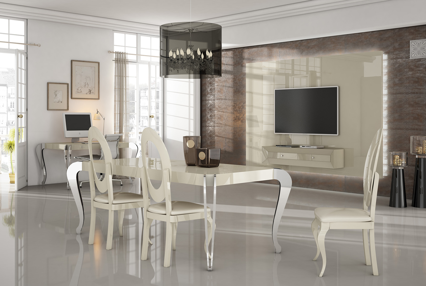 Dining Room Furniture Marble-Look Tables KORA 10
