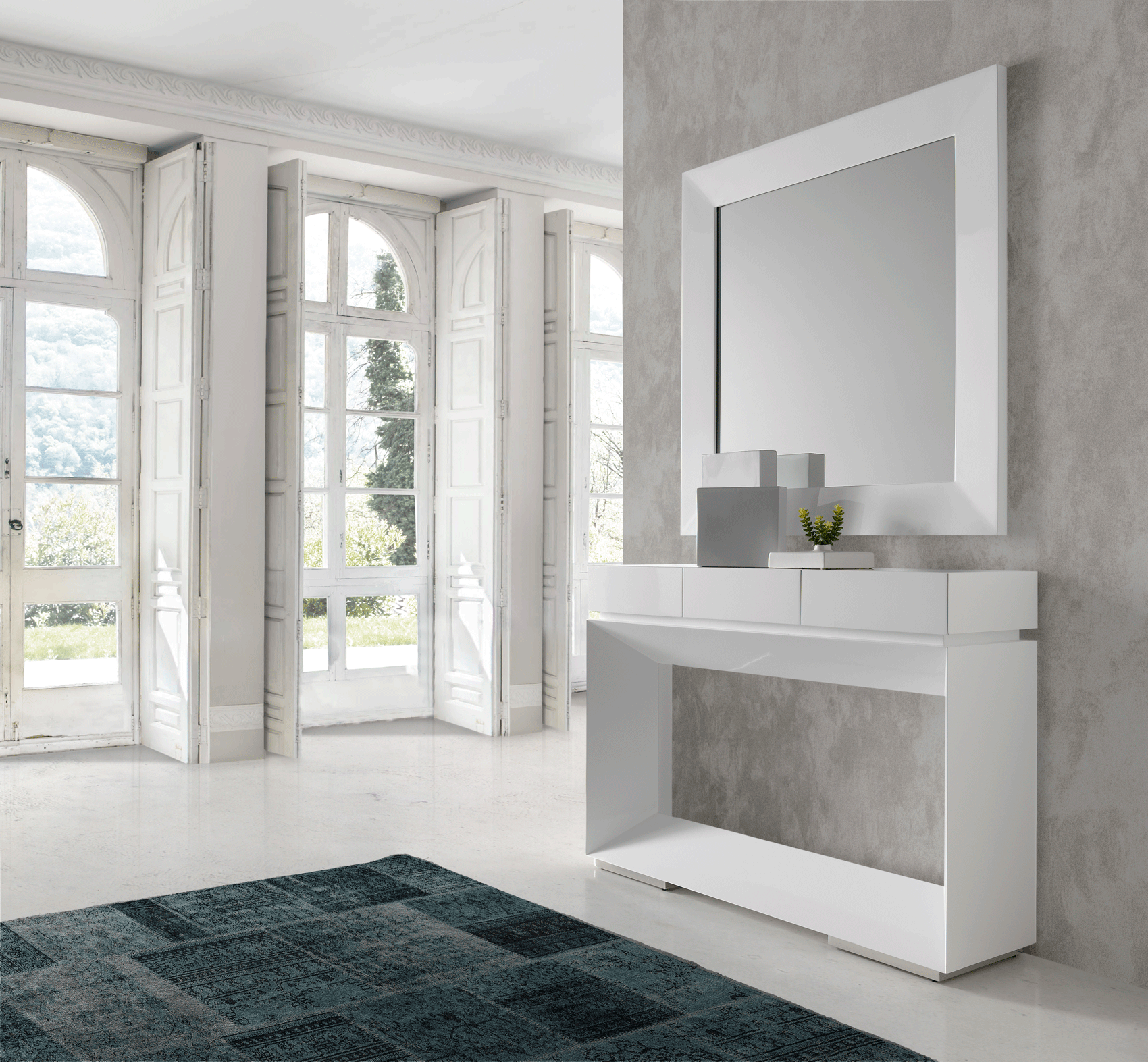 Brands MSC Modern Wall Unit, Italy Hole Mirror and Console