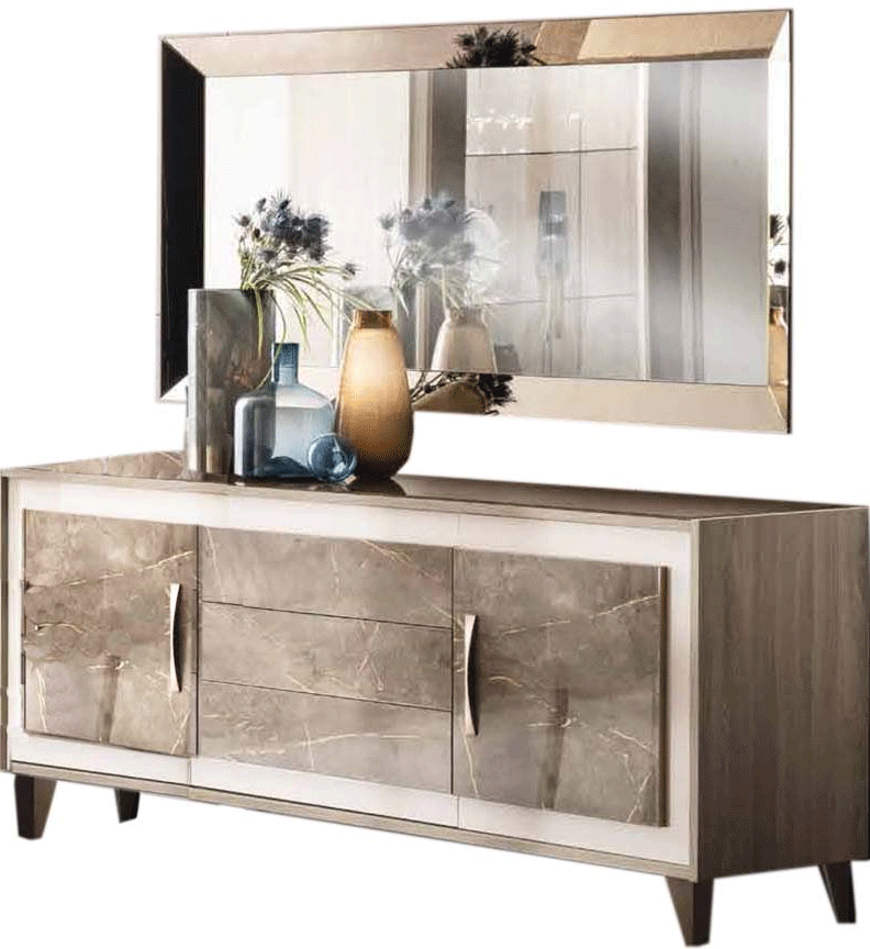 Dining Room Furniture Marble-Look Tables ArredoAmbra Buffet w/Mirror by Arredoclassic