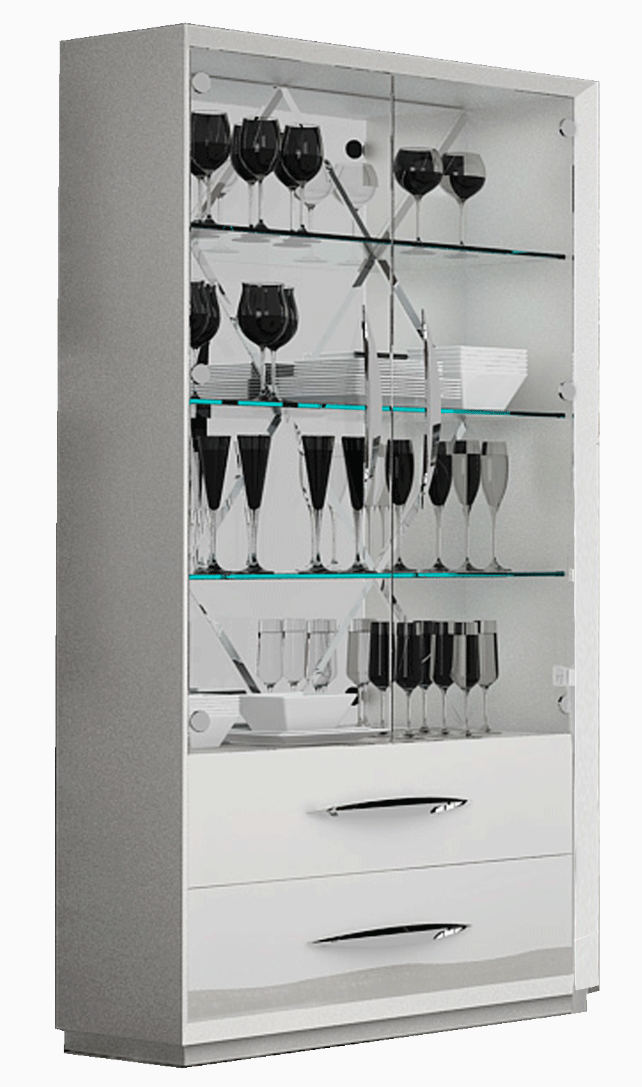 Wallunits Hallway Console tables and Mirrors Carmen 2 Door Curio White