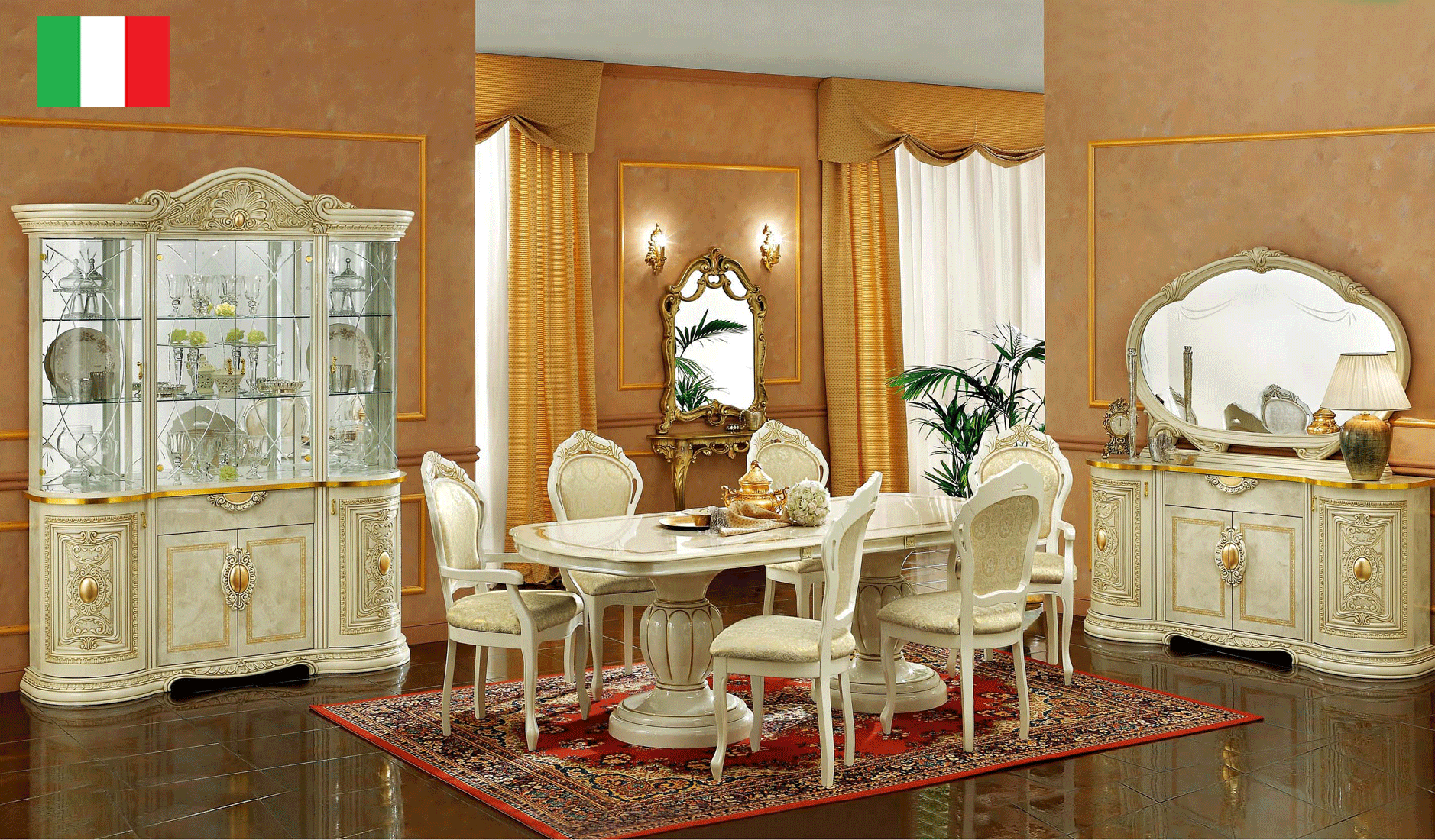 Dining Room Furniture Marble-Look Tables Leonardo Dining