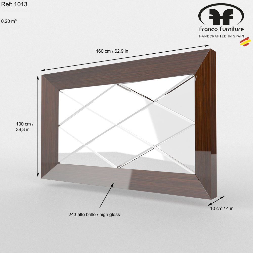 Brands Franco ENZO Dining and Wall Units, Spain Carmen Walnut mirror