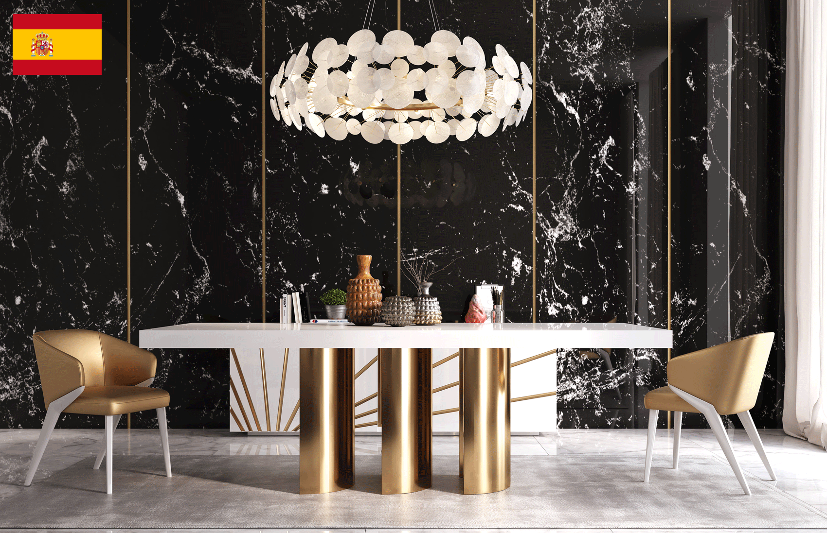Brands Franco Kora Dining and Wall Units, Spain Oro White Dining room