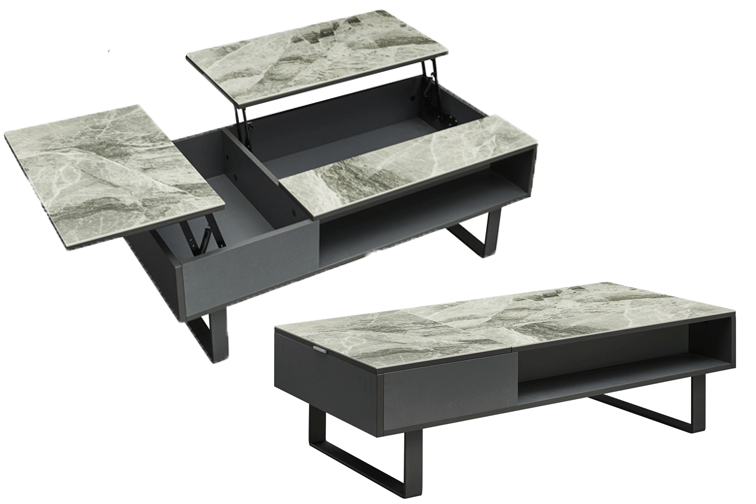 Living Room Furniture Sleepers Sofas Loveseats and Chairs 1388 Coffee Table w/ storage Grey