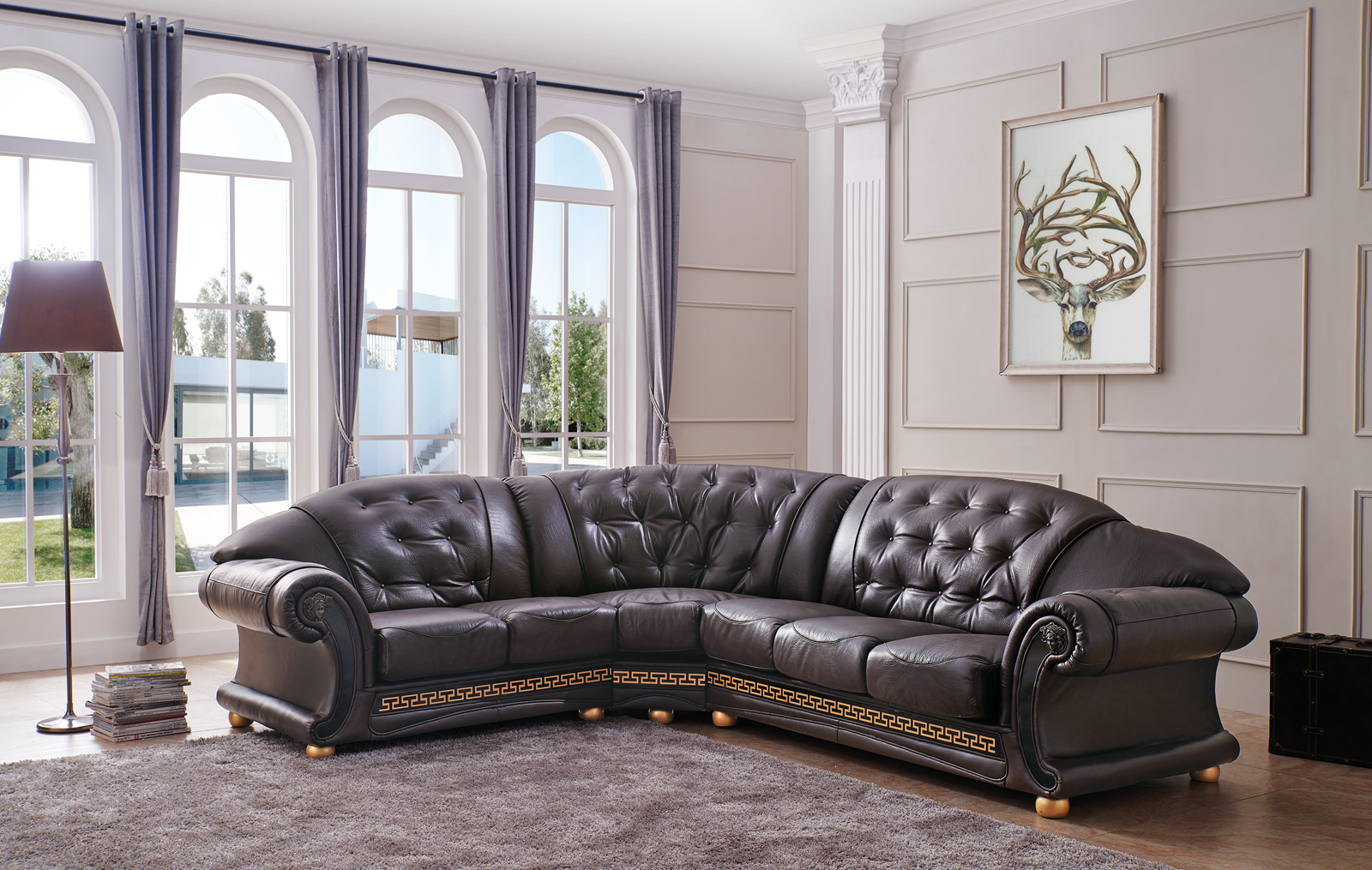 Living Room Furniture Sectionals with Sleepers Apolo Sectional Brown