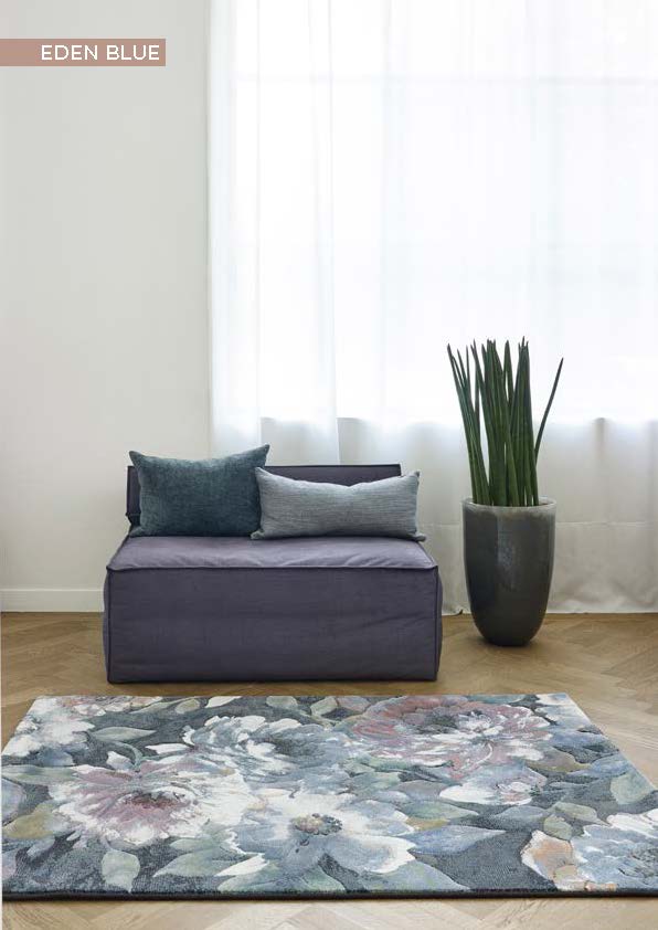 Living Room Furniture Rugs Eden Blue Rug