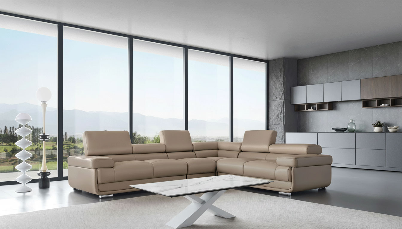 Living Room Furniture Sectionals 2119 Sectional - Cream Beige