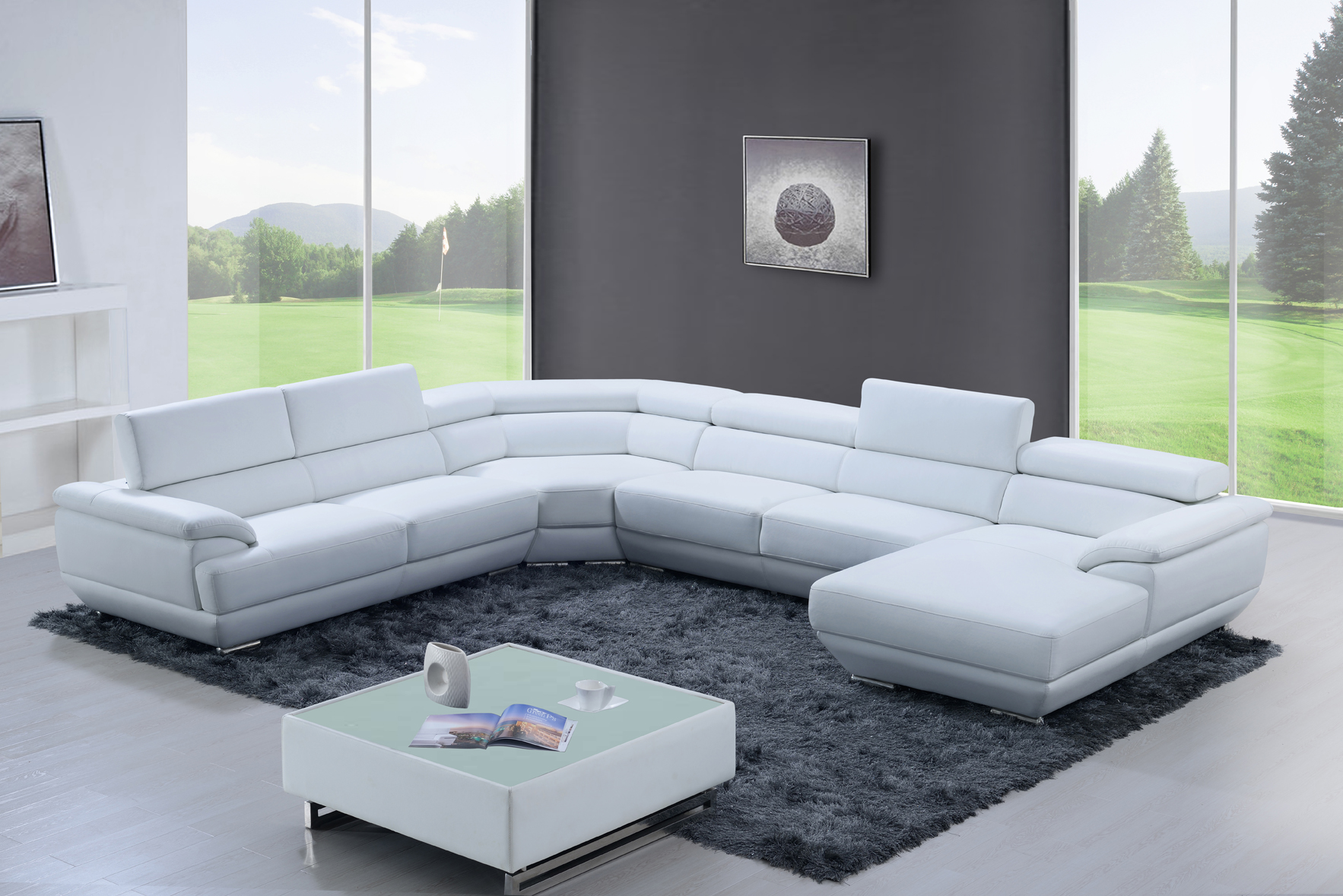 Brands Stella Collection Upholstery Living 430 Sectional Pure White