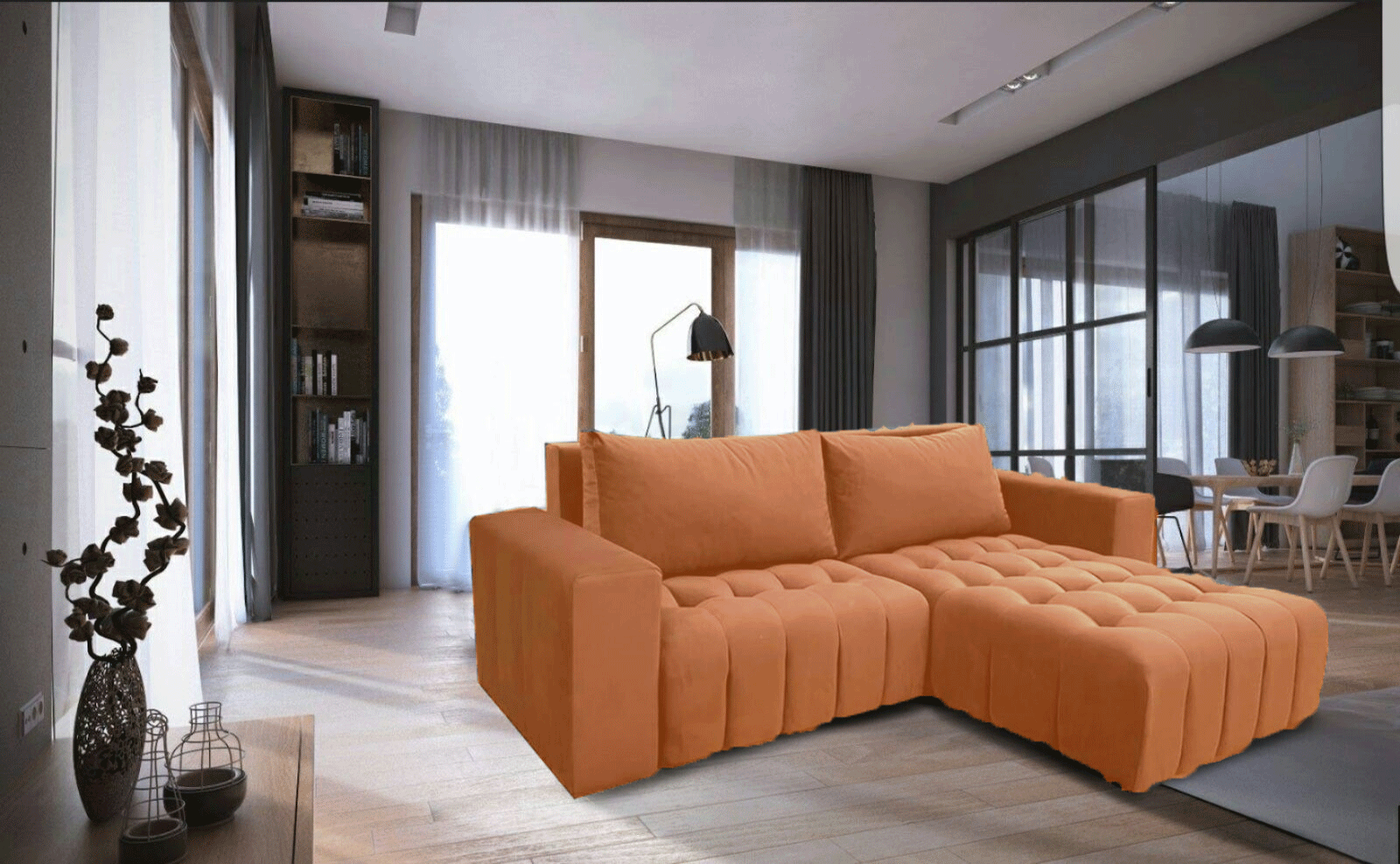 Brands Status Modern Collections, Italy Neo sofa bed w/ storage Orange