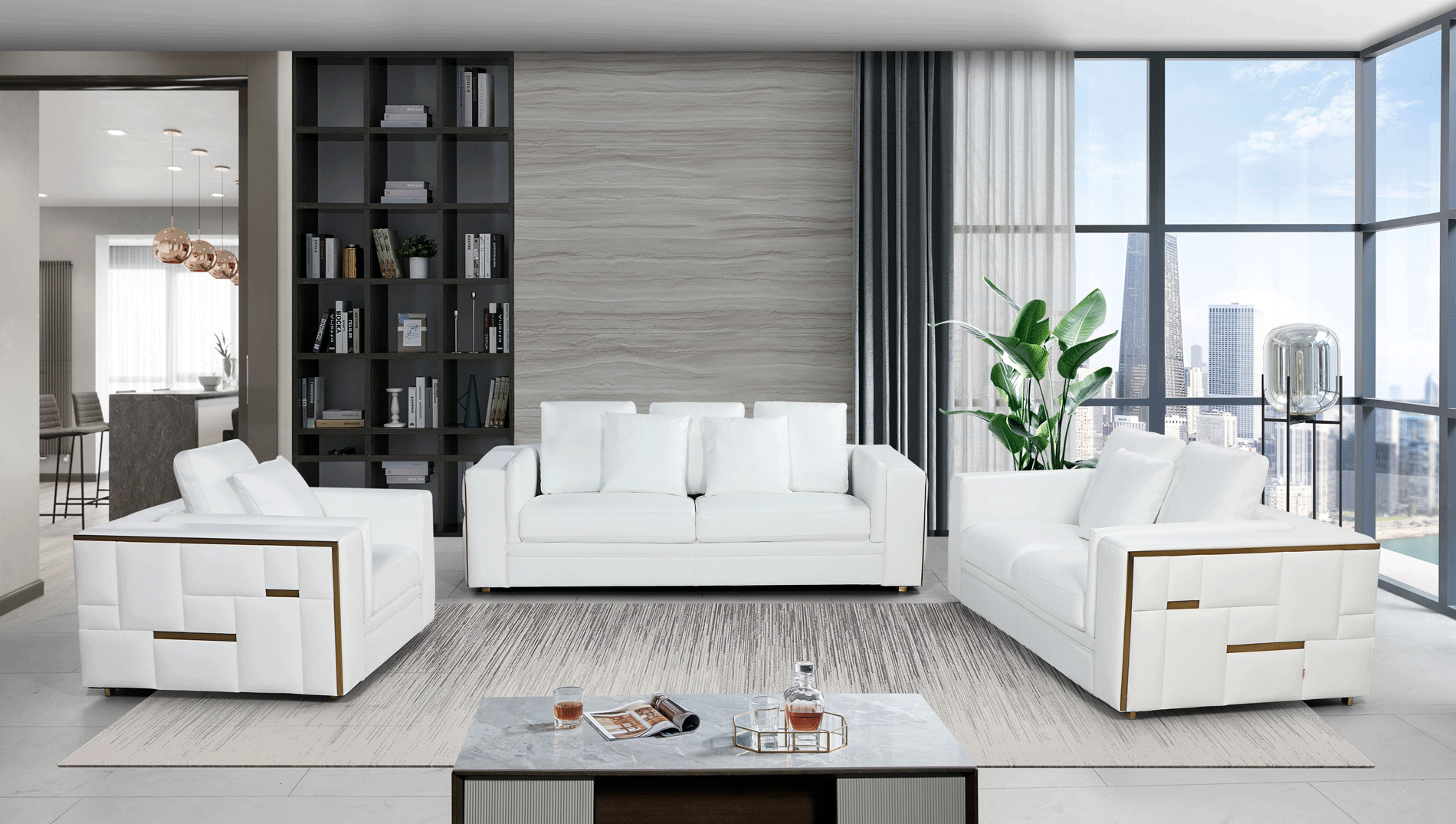 Brands GPS Modern Living Special Order 1005 White Living room